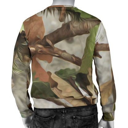Camo Realistic Tree Forest Print Men Long Sleeve Sweatshirt