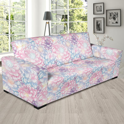 Dahlia Pattern Print Design 01 Sofa Slipcover