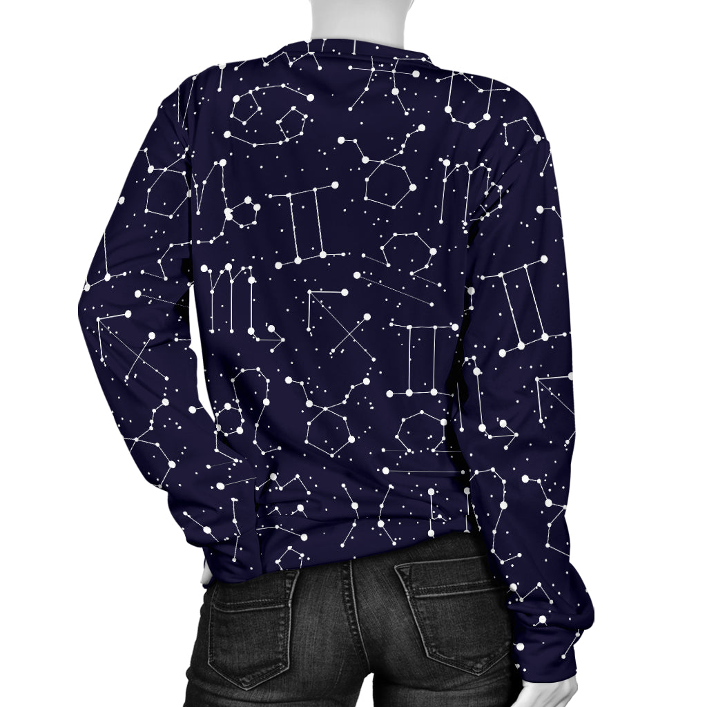 Zodiac Pattern Design Print Women Long Sleeve Sweatshirt