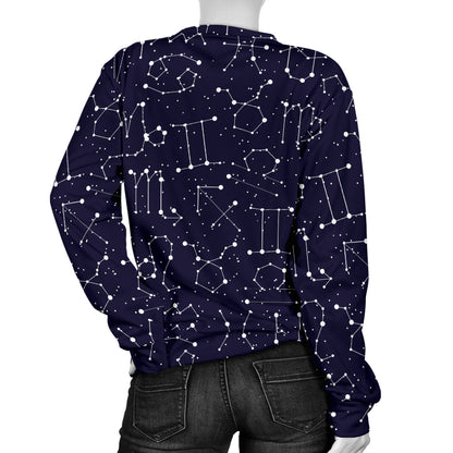 Zodiac Pattern Design Print Women Long Sleeve Sweatshirt