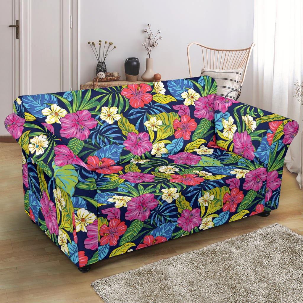Hibiscus Print Design LKS3010 Loveseat Couch Slipcover