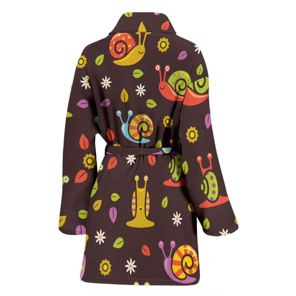 Snail Pattern Print Design 01 Women Bathrobe