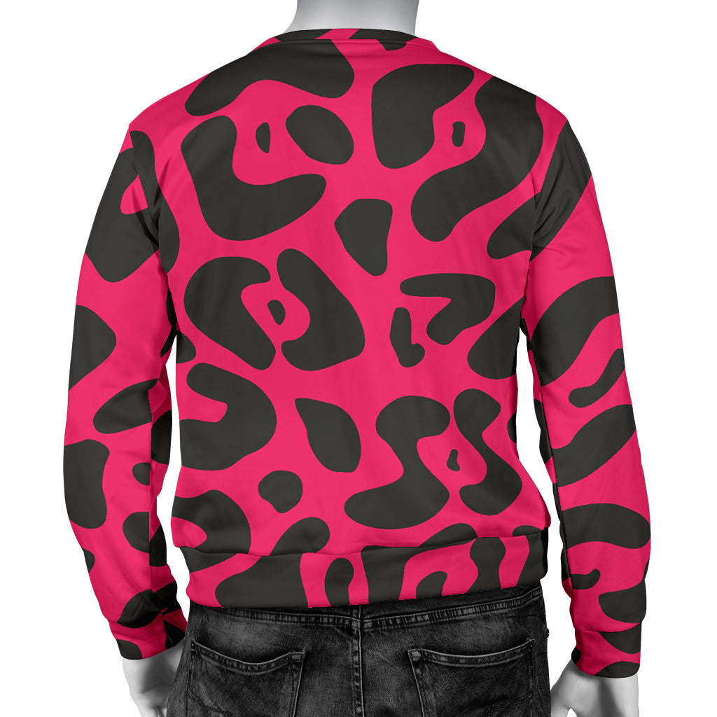Cheetah Pink Print Pattern Men Long Sleeve Sweatshirt