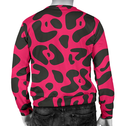 Cheetah Pink Print Pattern Men Long Sleeve Sweatshirt