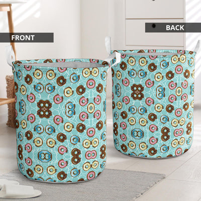 Emoji Donut Print Pattern Laundry Basket