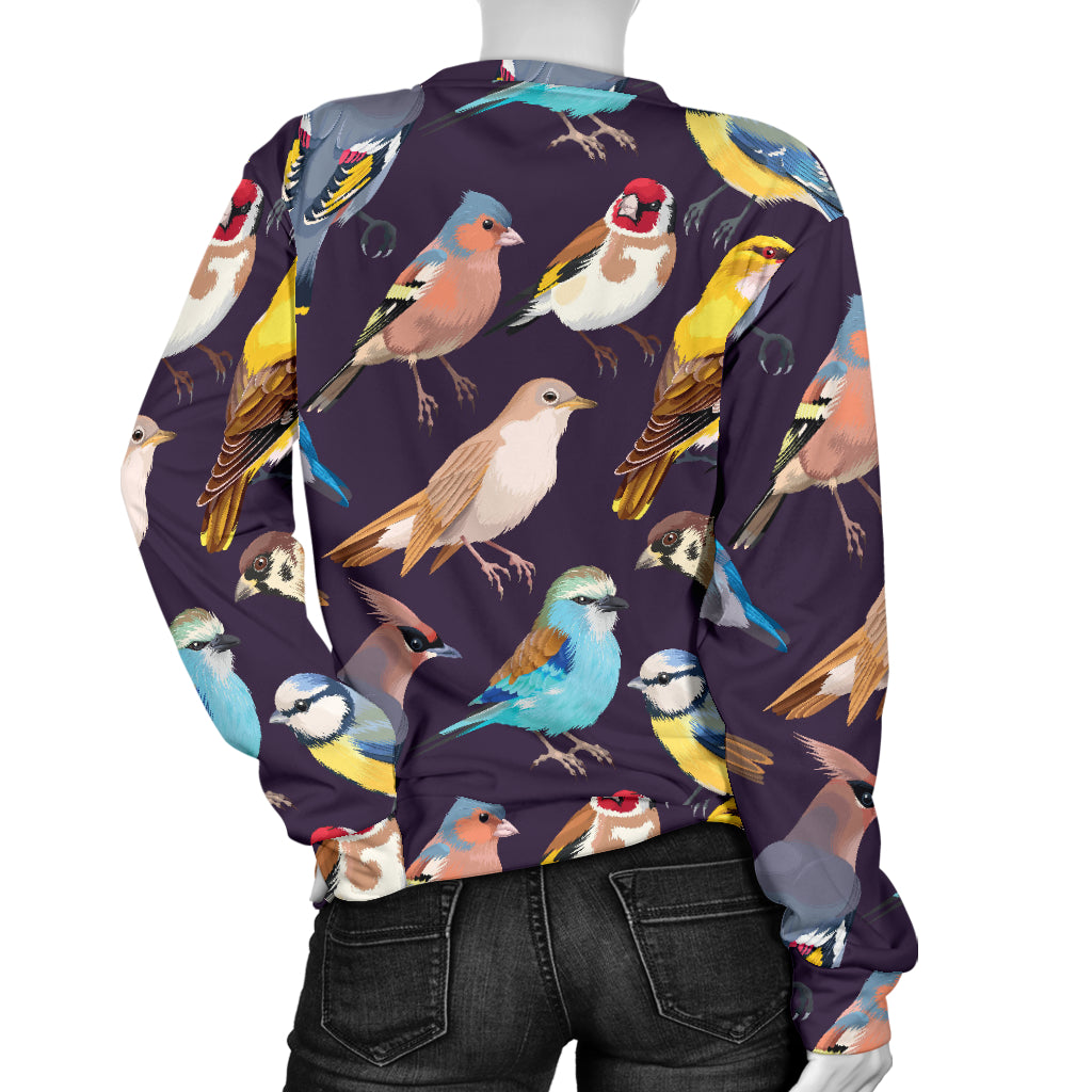Bird Cute Print Pattern Women Long Sleeve Sweatshirt