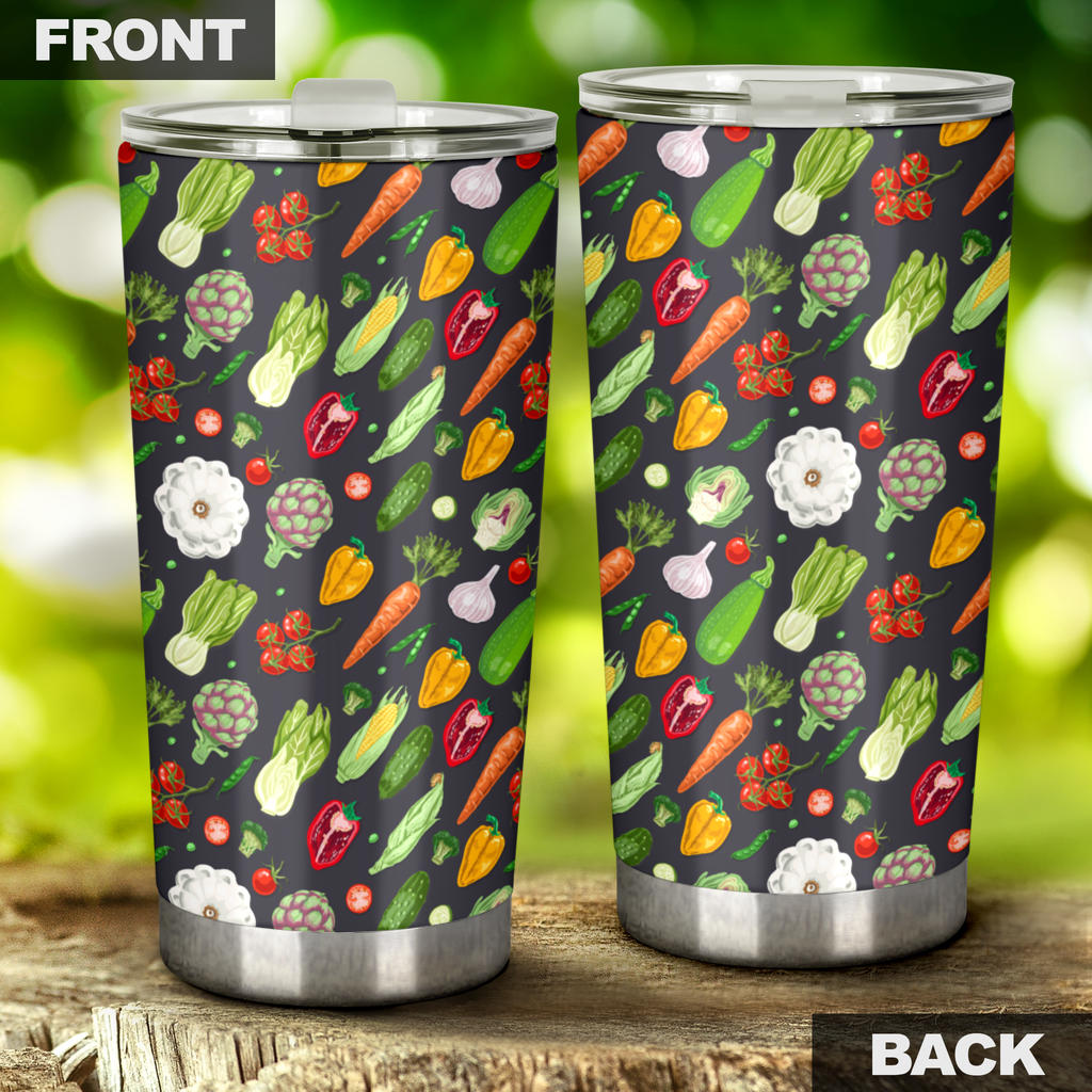 Vegan Pattern Themed Design Print Tumbler
