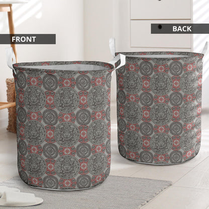Calendar Aztec Style Print Pattern Laundry Basket