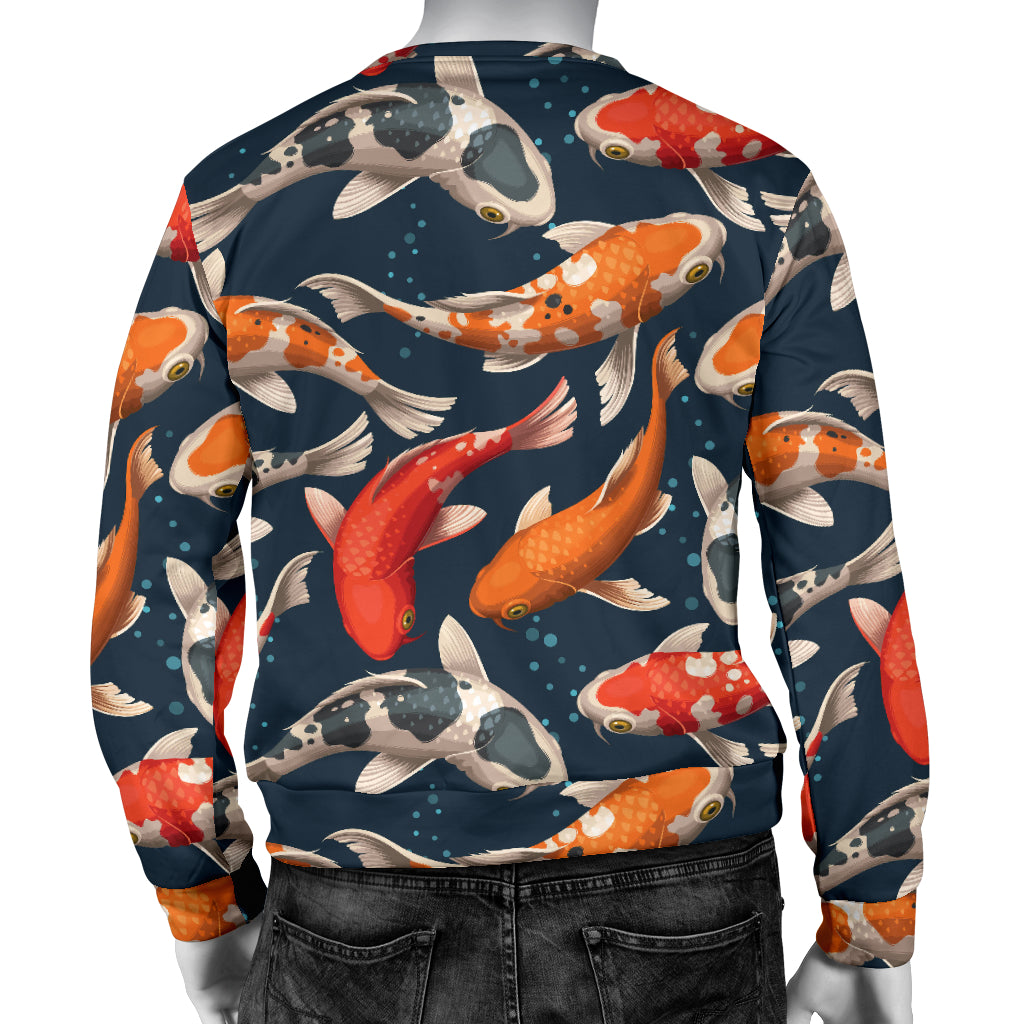 Koi Carp Cute Design Themed Print Men Long Sleeve Sweatshirt
