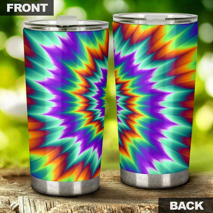 Optical illusion Pulsing fiery spirals Tumbler
