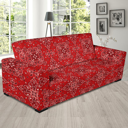 Bandana Red Pattern Print Design LKS3010 Sofa Slipcover