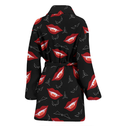 Vampire Lips Print Design LKS301 Women Bathrobe