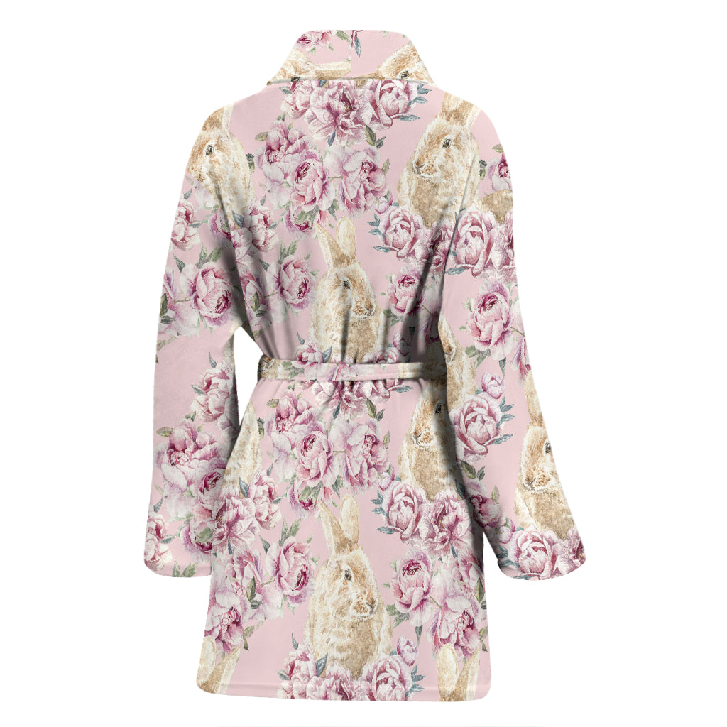 Rabbit Print Design LKS403 Women Bathrobe