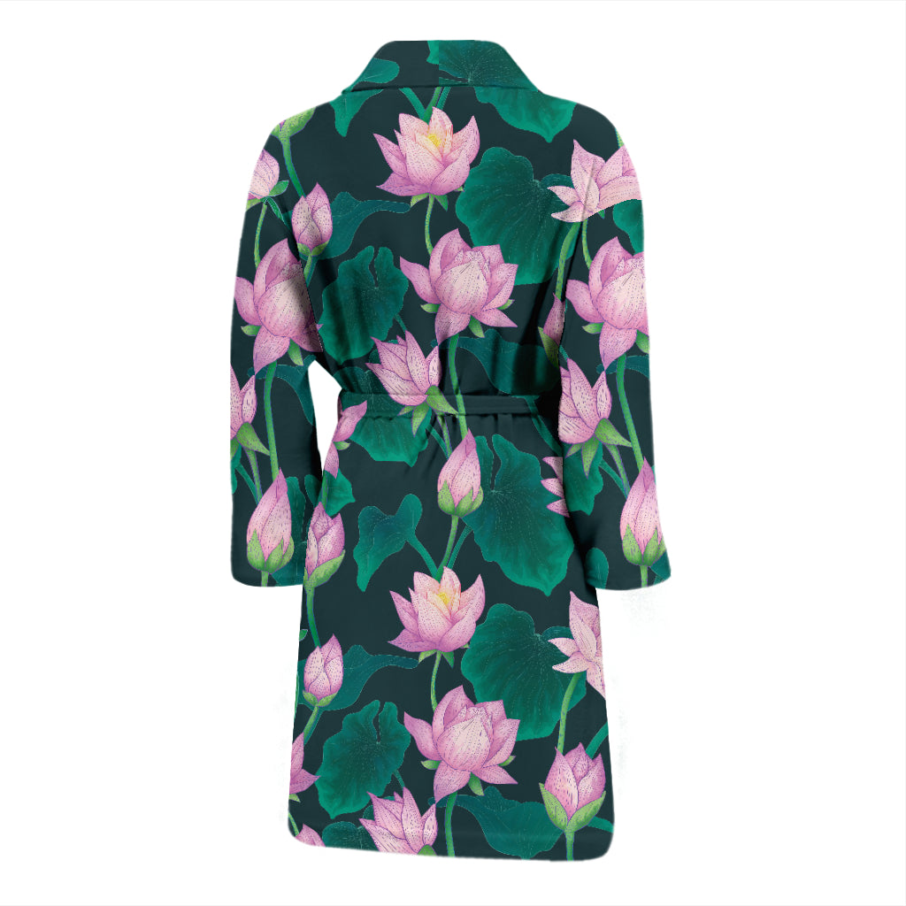 Water Lily Print Design LKS302 Men Bathrobe