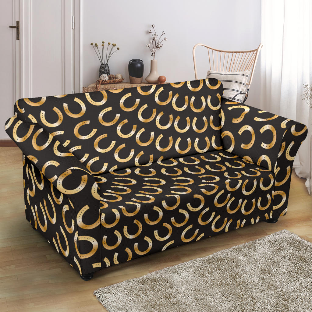 Horseshoe Print Design LKS304 Loveseat Couch Slipcover