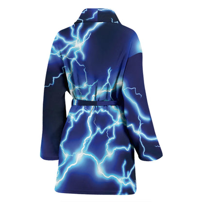 Lightning Thunder Pattern Print Design 04 Women Bathrobe