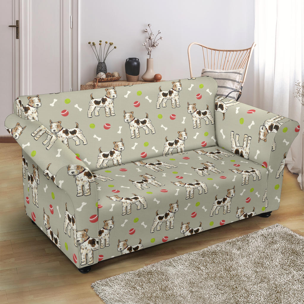 Toy Fox Terriers Print Design LKS301 Loveseat Couch Slipcover