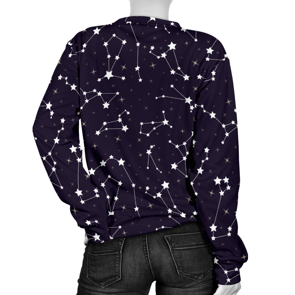 Zodiac Star Pattern Design Print Women Long Sleeve Sweatshirt