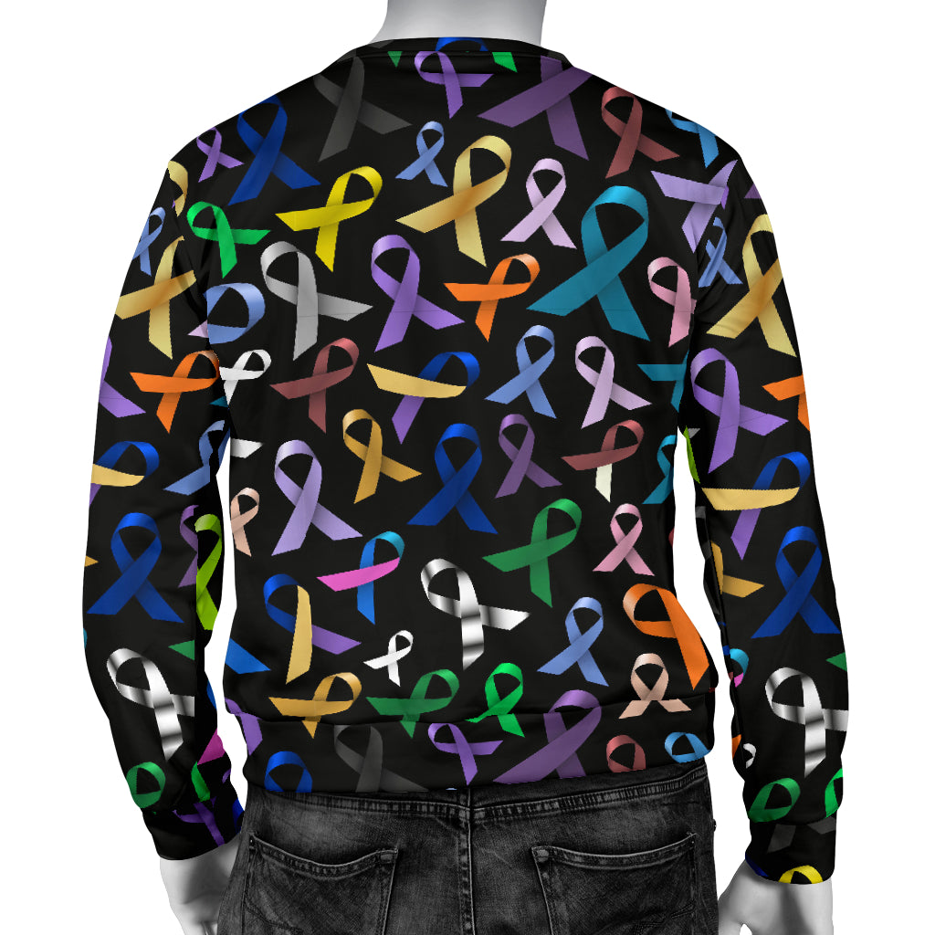 Breast Cancer Awareness Colorful Print Men Long Sleeve Sweatshirt