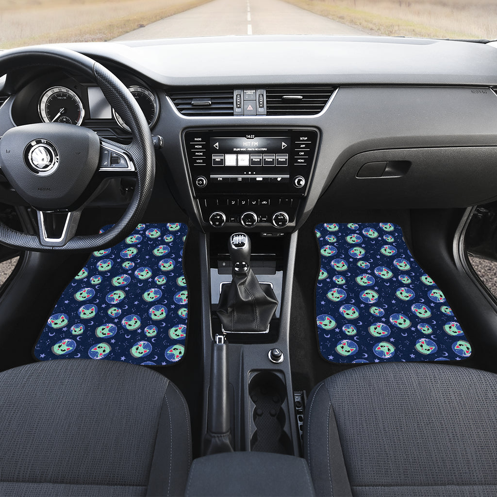 Alien Cat Car Floor Mats Front Back