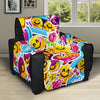 Emoji Sticker Print Pattern Recliner Cover Protector