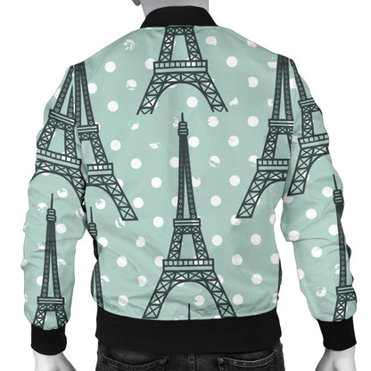 Eiffel Tower Polka Dot Print Men Bomber Jacket