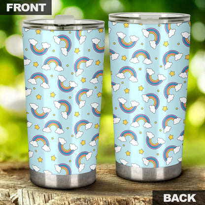 Rainbow Cloud Print Pattern Tumbler