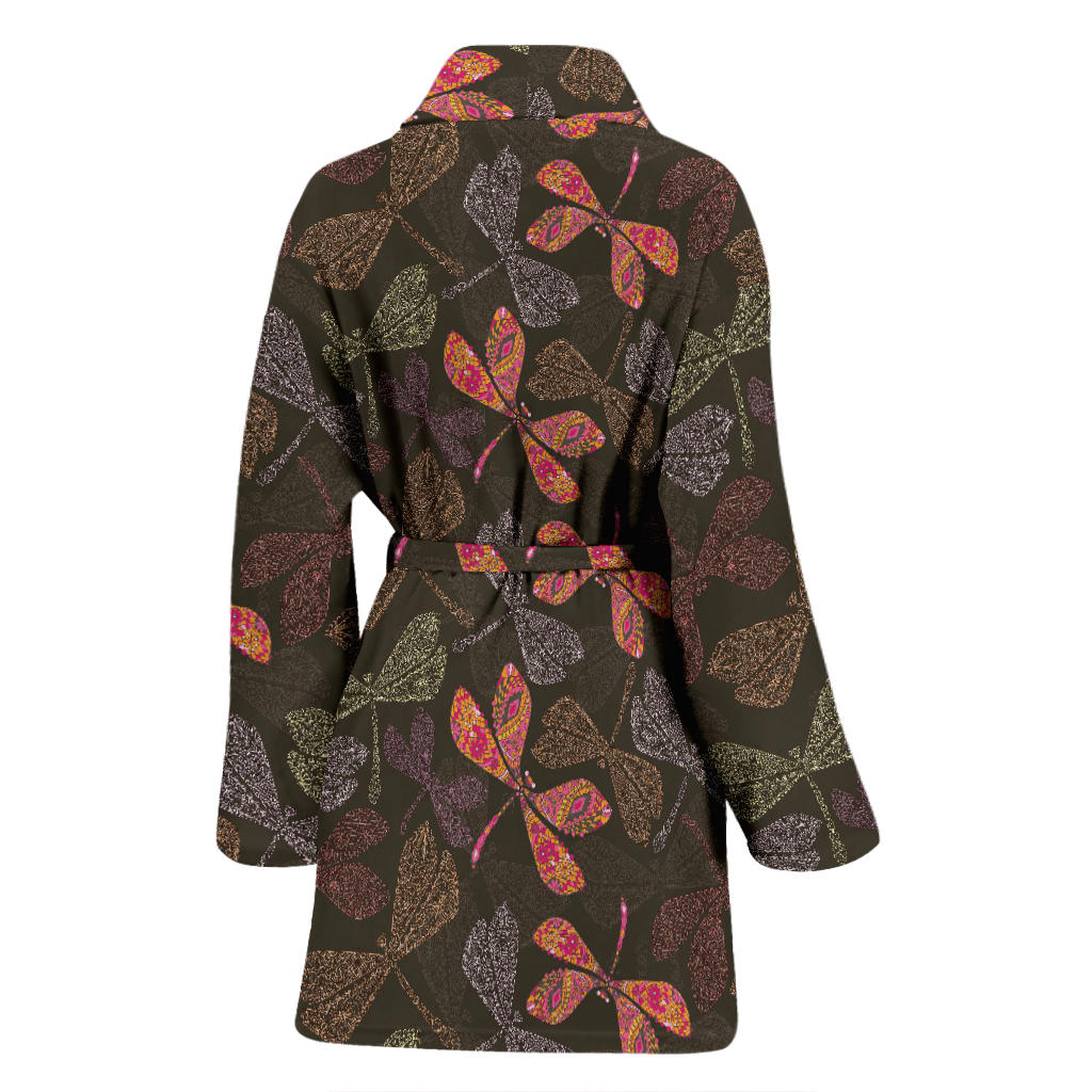 Dragonfly Pattern Print Design 02 Women Bathrobe