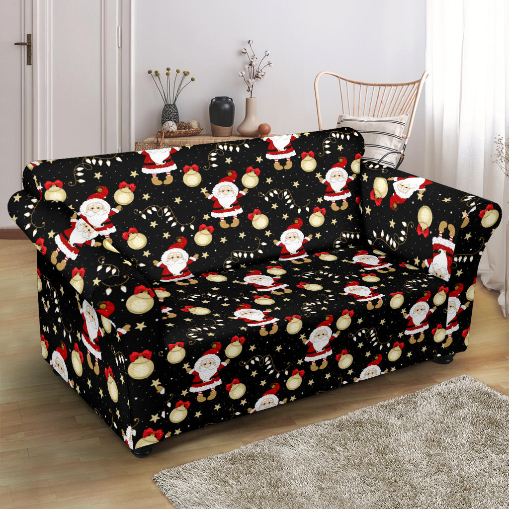 Santa Christmas Themed Print Design LKS307 Loveseat Couch Slipcover
