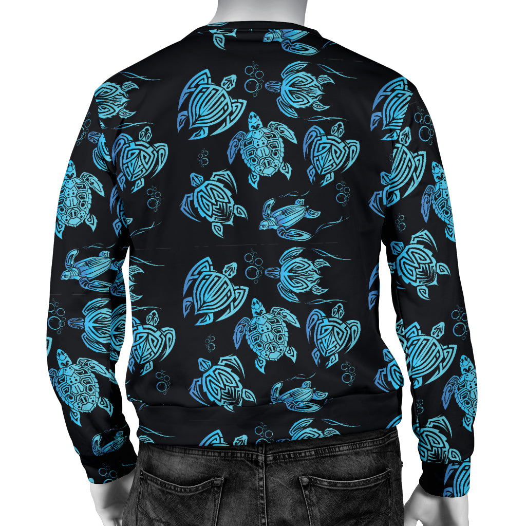 Tribal Turtle Polynesian Themed Design Men Long Sleeve Sweatshirt