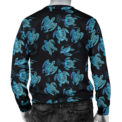 Tribal Turtle Polynesian Themed Design Men Long Sleeve Sweatshirt