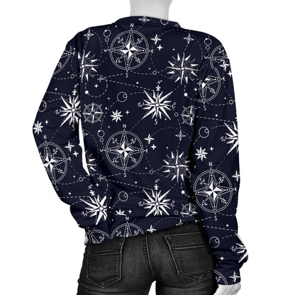 Nautical Sky Design Themed Print Women Long Sleeve Sweatshirt