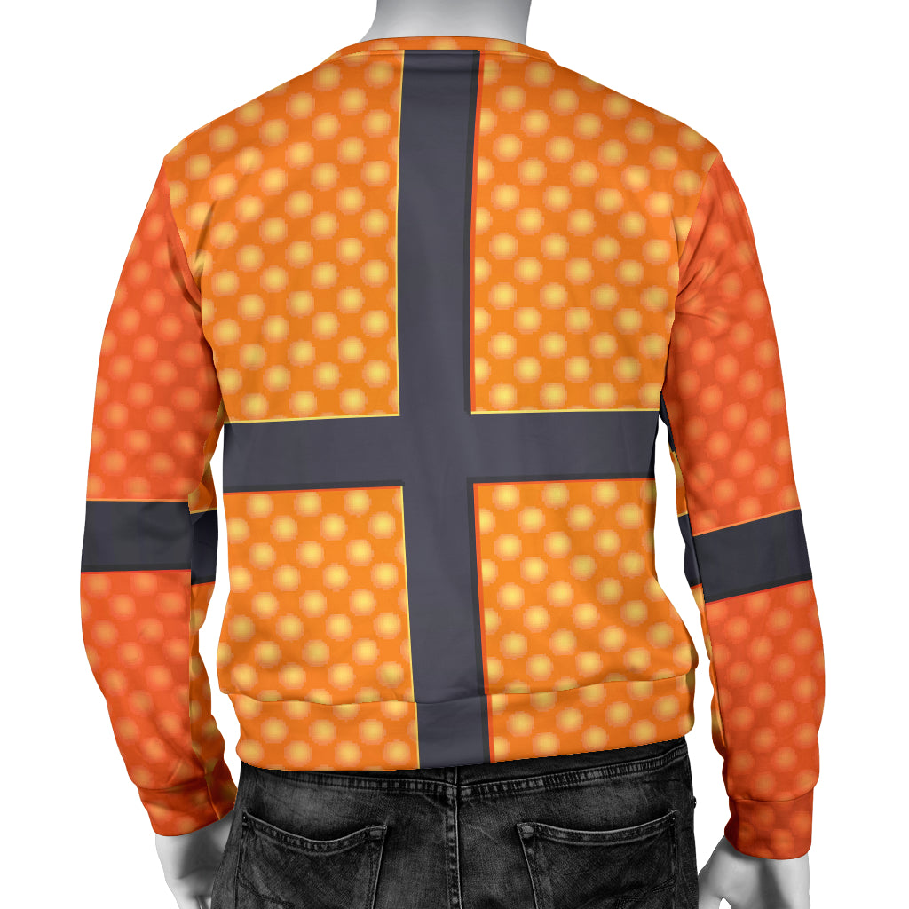 Basketball Texture Print Pattern Men Long Sleeve Sweatshirt