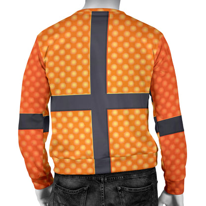 Basketball Texture Print Pattern Men Long Sleeve Sweatshirt