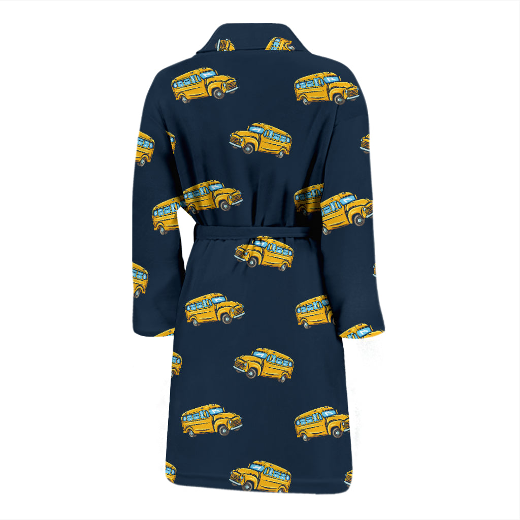School Bus Print Design LKS304 Men Bathrobe