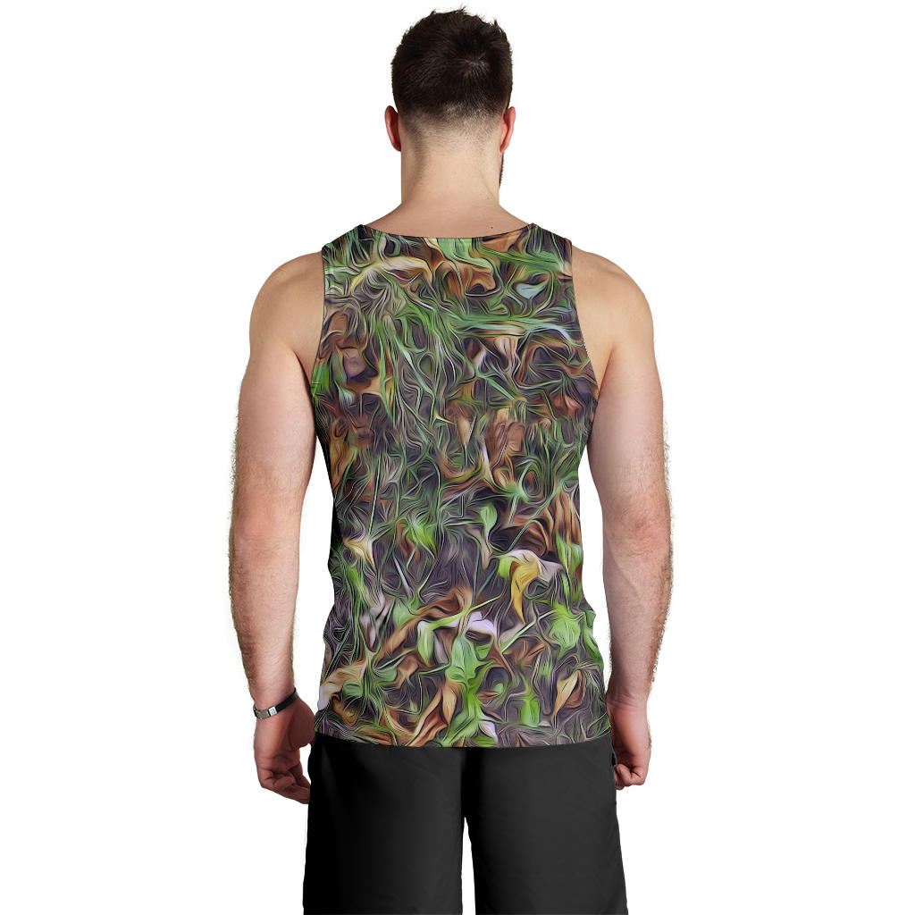 Camouflage Realistic Tree Print Men Tank Top