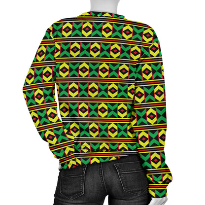African Geometric Print Pattern Women Long Sleeve Sweatshirt