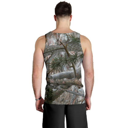Camo Realistic Tree Forest Pattern Men Tank Top