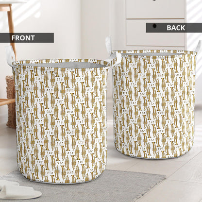 Trumpet with Music Note Print Laundry Basket