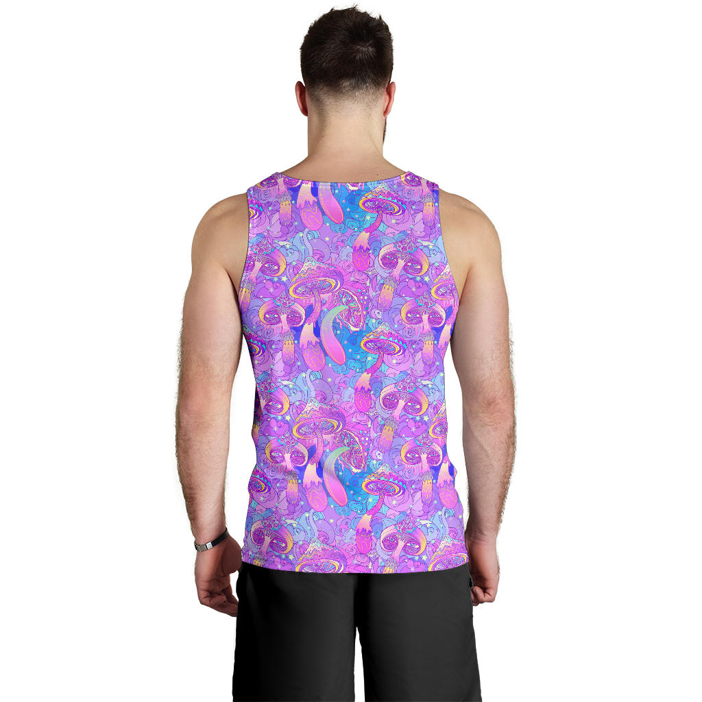 Psychedelic Trippy Mushroom Print Men Tank Top