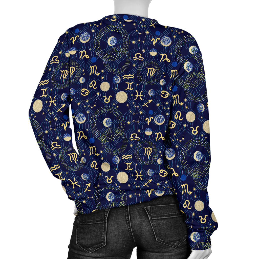 ZodiacThemed Design Print Women Long Sleeve Sweatshirt