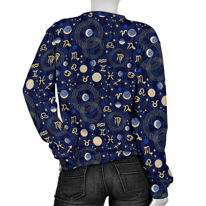 ZodiacThemed Design Print Women Long Sleeve Sweatshirt