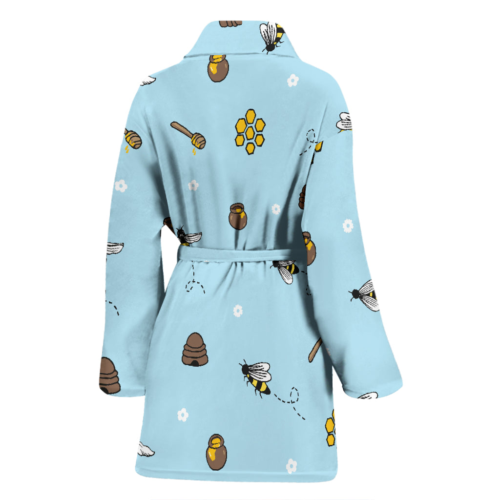 Honey Bee Print Design LKS307 Women Bathrobe