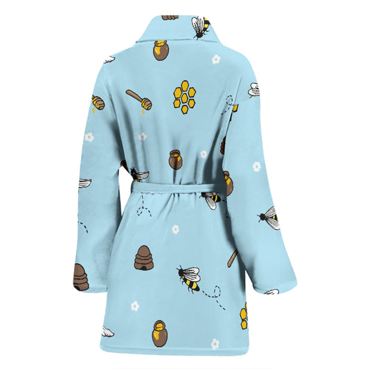 Honey Bee Print Design LKS307 Women Bathrobe