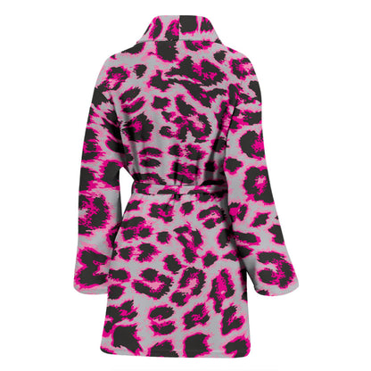Leopard Pattern Print Design 02 Women Bathrobe