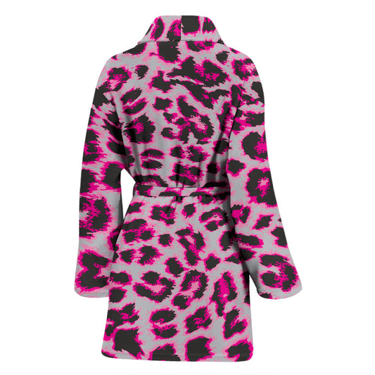 Leopard Pattern Print Design 02 Women Bathrobe