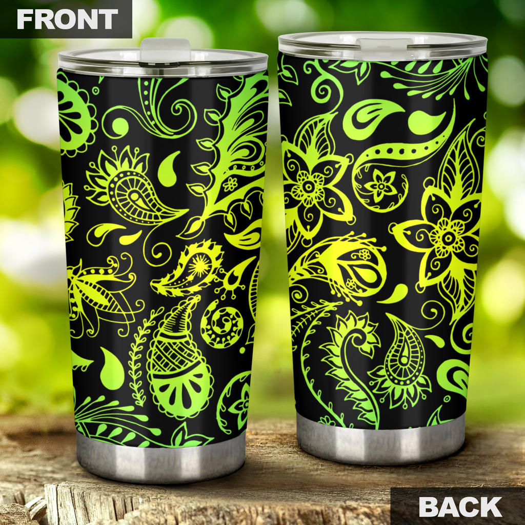 Paisley Green Design Print Tumbler