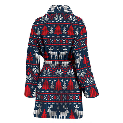 Reindeer Print Design LKS405 Women Bathrobe