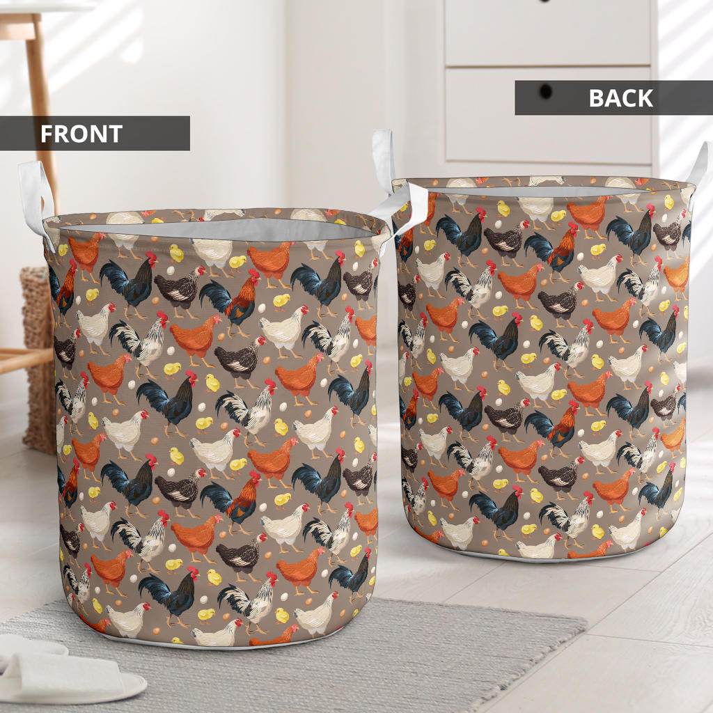 Chicken Evolution Pattern Laundry Basket