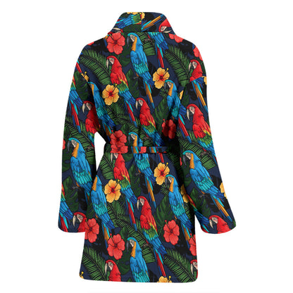 Parrot Pattern Print Design A01 Women Bathrobe